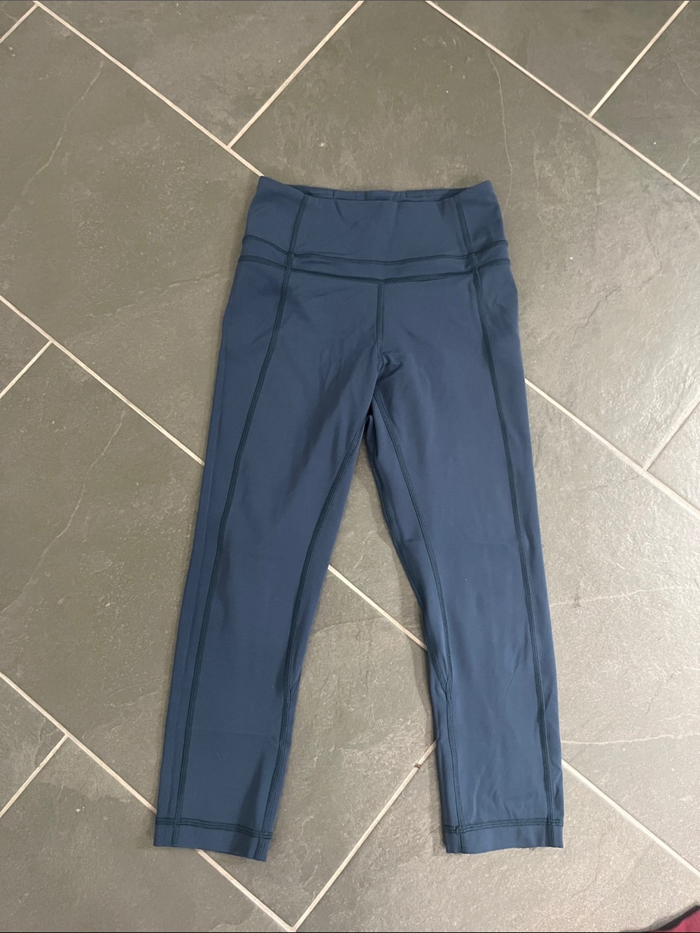Lululemon Cropped High-Rise Navy Performance Leggings
